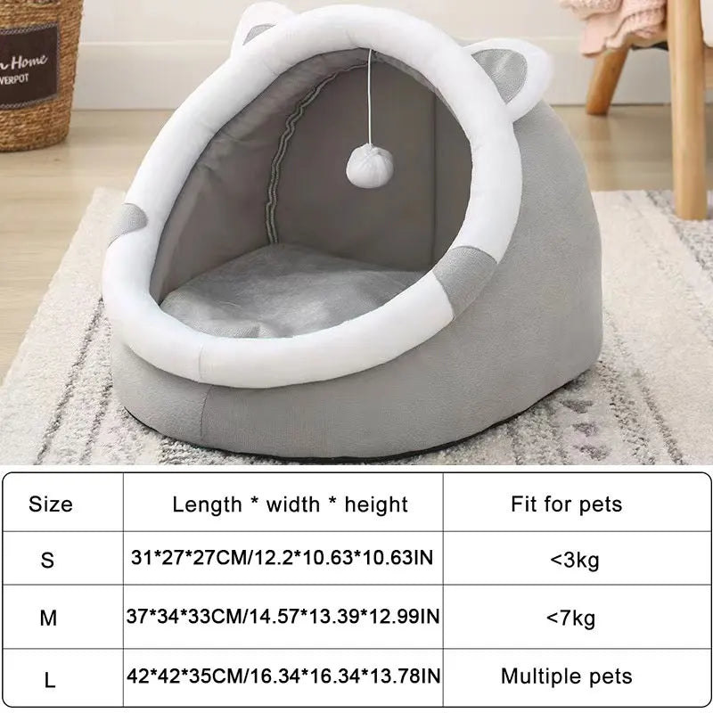 🐾 Kuscheliges Katzenbett mit Zeltdach – Gemütliche Höhle für kleine & große Samtpfoten!
