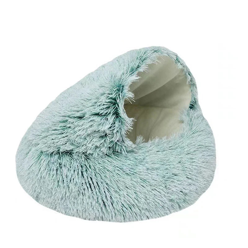 Katzenbett, Haustiermatratze, warmes, weiches Plüsch-Haustierbett mit Bezug, rund, für Katzen, Hunde, Schlafnest, Höhle für kleine Hunde, Kätzchen