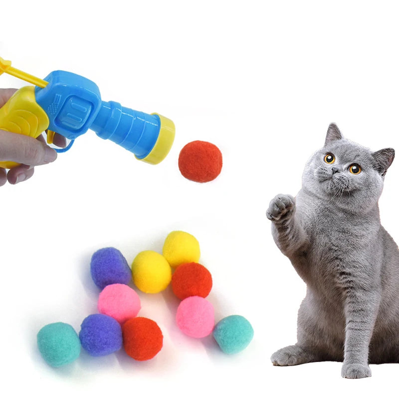 Katze Plüsch Ball Schießen Pistole Linderung Von Depressionen Stille Ball Katze Spielzeug Mini Schießen Pistole Spiele Plüsch Ball Spielzeug Pet Liefert