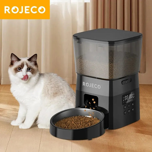 🐾 ROJECO Automatischer Futterautomat – Praktische Tastatur-Version für präzise Fütterung!