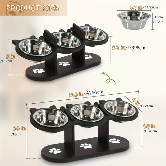 🐾 3-stufiger Premium-Katzennapf mit verstellbarem Winkel – Der ergonomische Futterplatz für gesunde Gelenke!