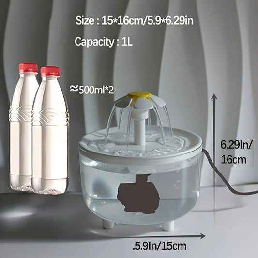 🐾 USB Elektrischer Haustier-Wasserbrunnen – 1L Automatischer Trinkspender mit Filter